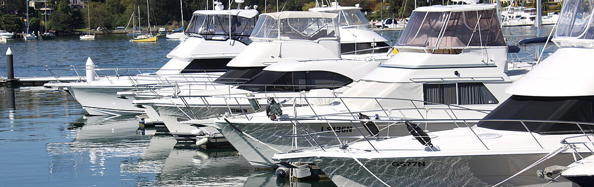 Boats berthed in a marina