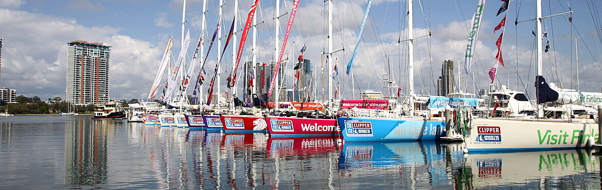 Clipper yachts rafted up together